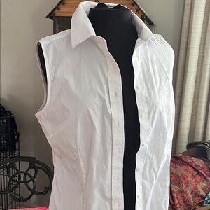 Brooks Brothers White Sleeveless Blouse